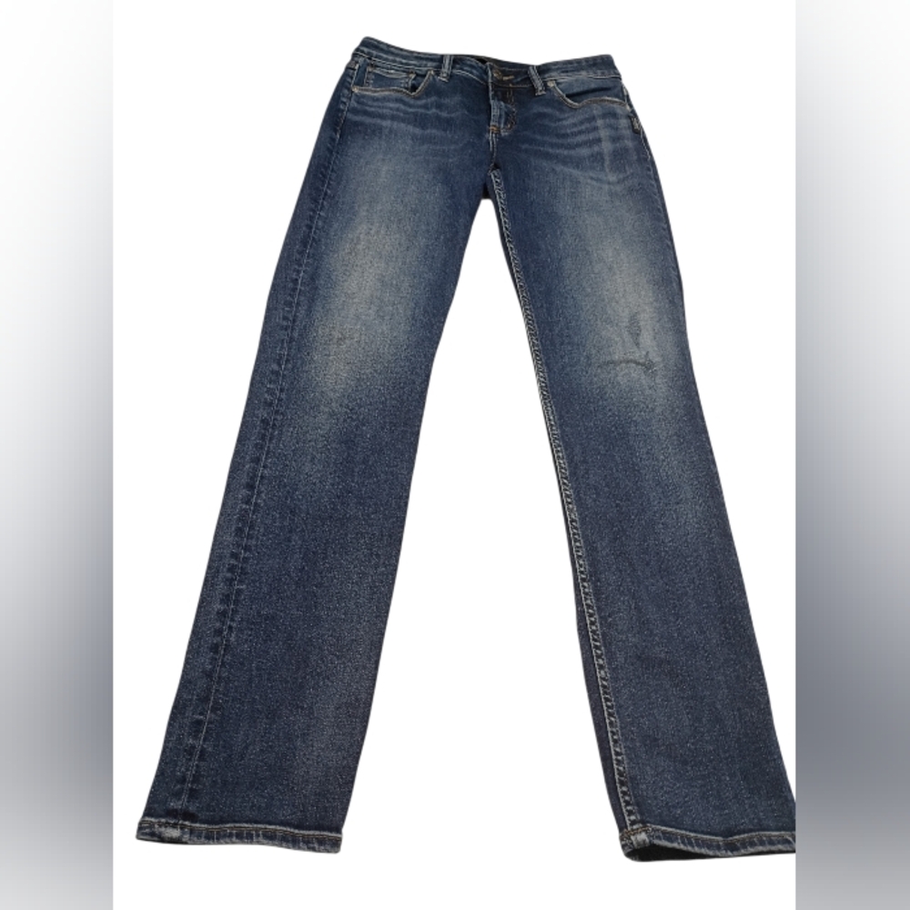 Silver Jeans Co Avery Slim Distressed Woman's Denim Jeans W29 L31